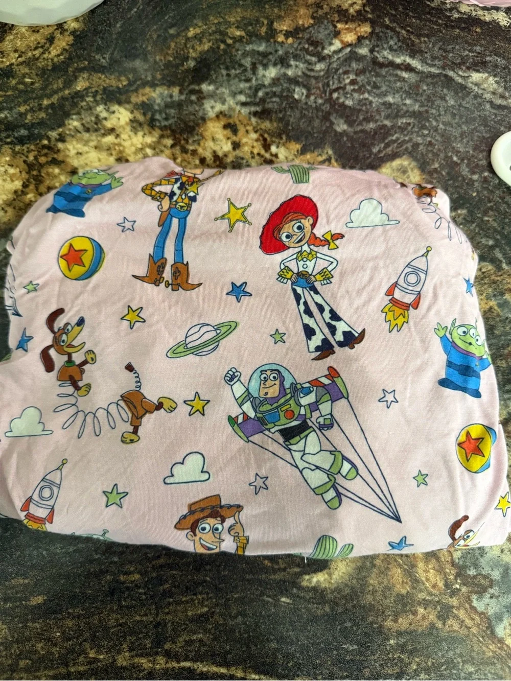Little sleepies mini crib sheet discontinued girls pink Toy Story print